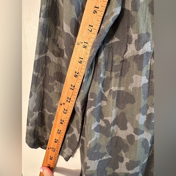 CLOTH & STONE Small Anthropologie Nina Camo Shirtdress Spring Lightweight Button - Picture 11 of 12